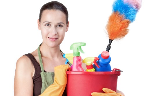 Cleaner Belgravia team preparing safe cleaning equipment