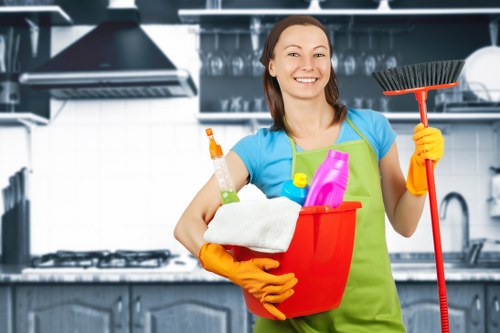Professional cleaning supplies ready for a domestic clean in Belgravia