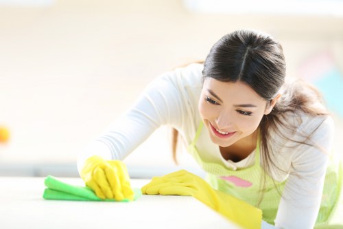 Finishing touches during a post-build clean in a Belgravia property